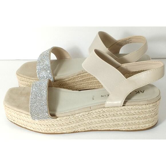 Anne Klein Natalia Sandals Women's Size 9.5M Espadrill Rhinestone Strappy - Picture 5 of 10